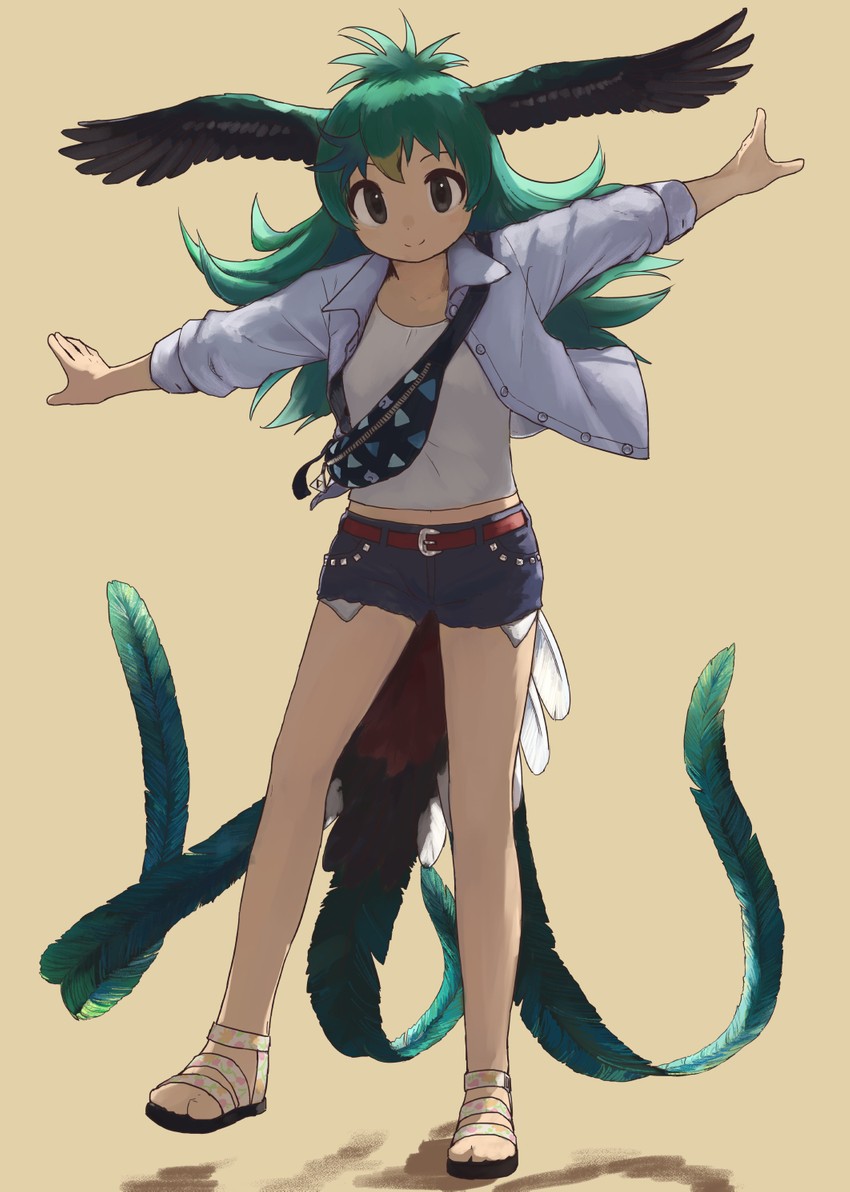 resplendent quetzal (kemono friends and 1 more) drawn by rumenia_(ao2is)