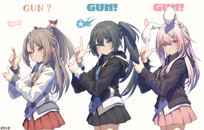 reisen udongein inaba, black rock shooter, and zuihou (touhou and 2 more) drawn by baronilu