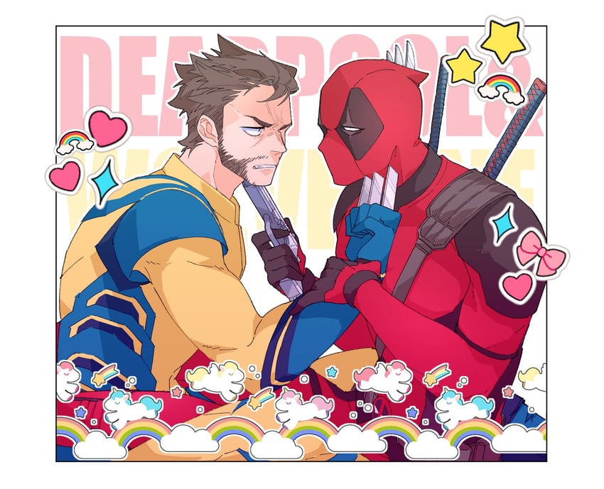 wolverine and deadpool (marvel and 4 more) drawn by mr_mofmof