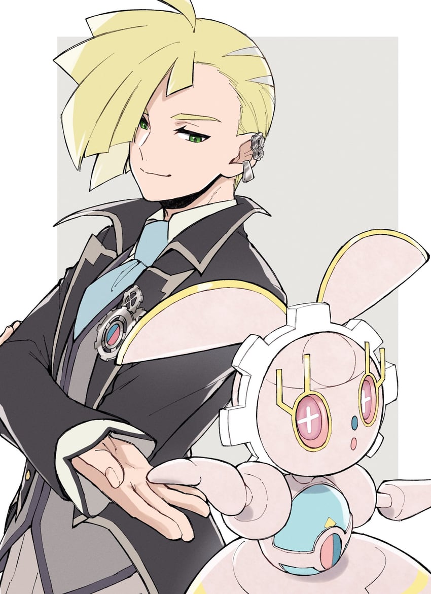 gladion and magearna (pokemon and 1 more) drawn by mocollie