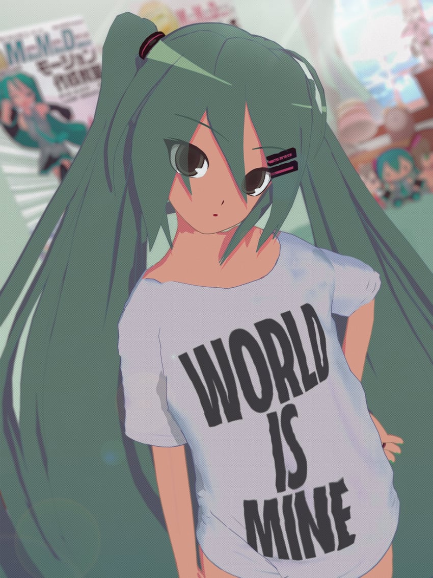 hatsune miku (vocaloid and 1 more) drawn by kio_(majin_kz)