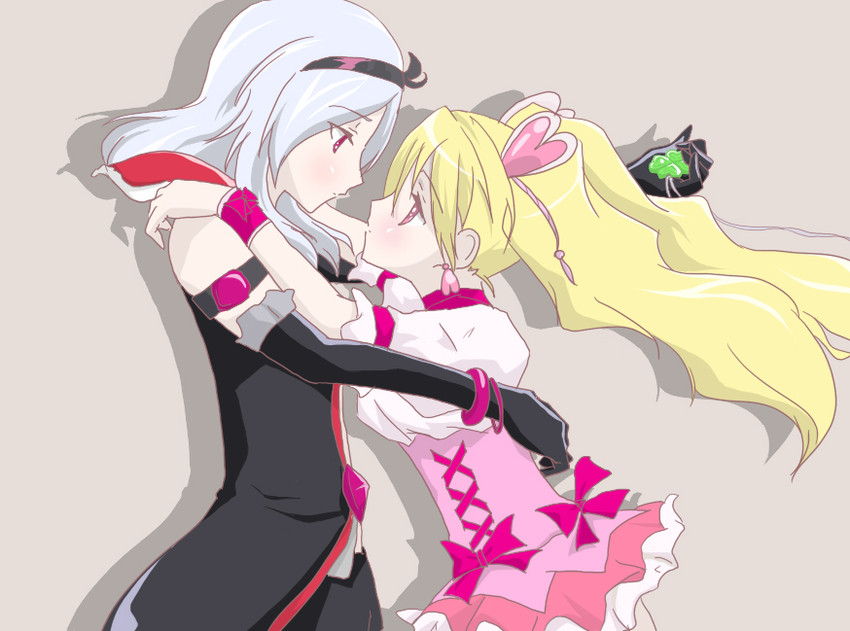 higashi setsuna, momozono love, cure peach, and eas (precure and 1 more) drawn by pallas-quartetto