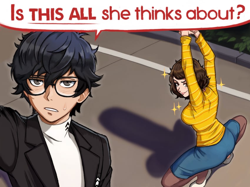 amamiya ren and kawakami sadayo (persona and 1 more) drawn by neggoartz