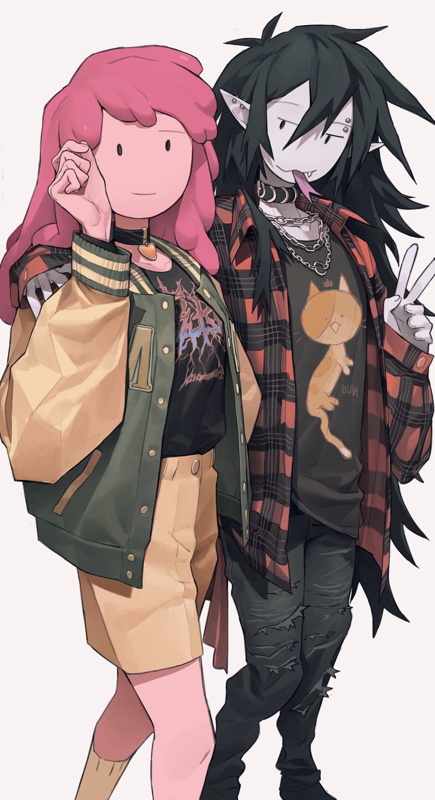 marceline abadeer and princess bonnibel bubblegum (adventure time) drawn by knifedragon