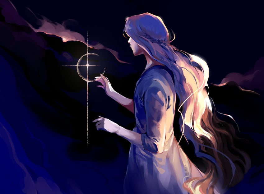 miquella (elden ring and 1 more) drawn by moldypancake