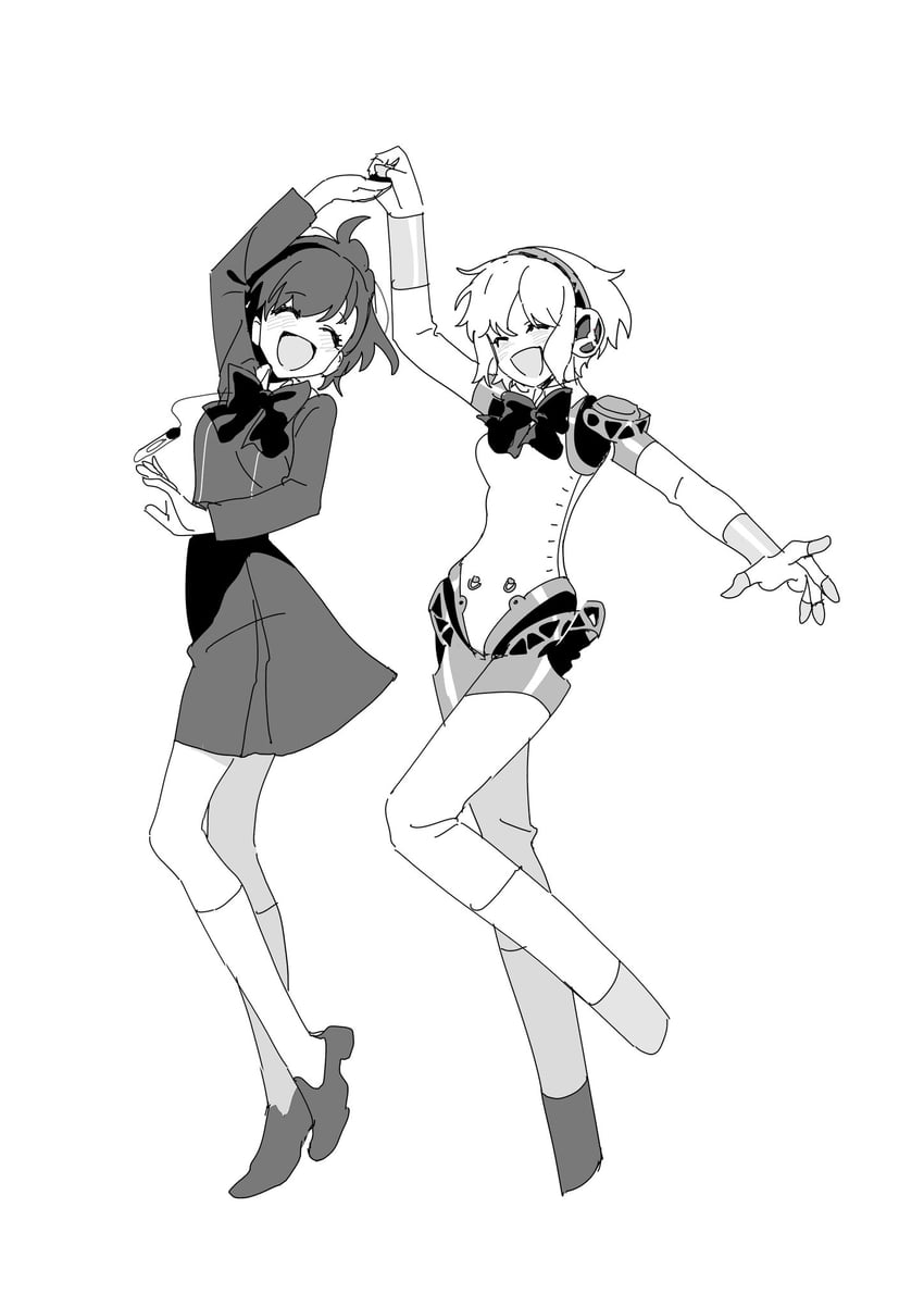 aigis and shiomi kotone (persona and 2 more) drawn by ssabdeog