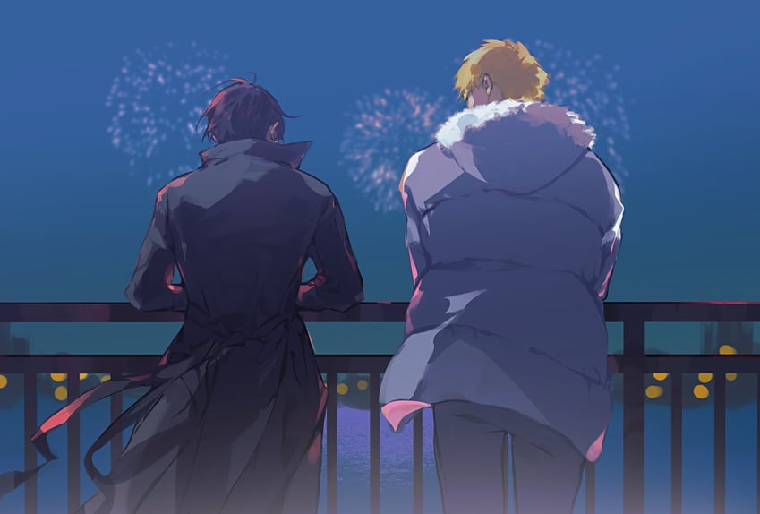 akeuraji tsukasa and yodaka jun (medalist) drawn by haoriday