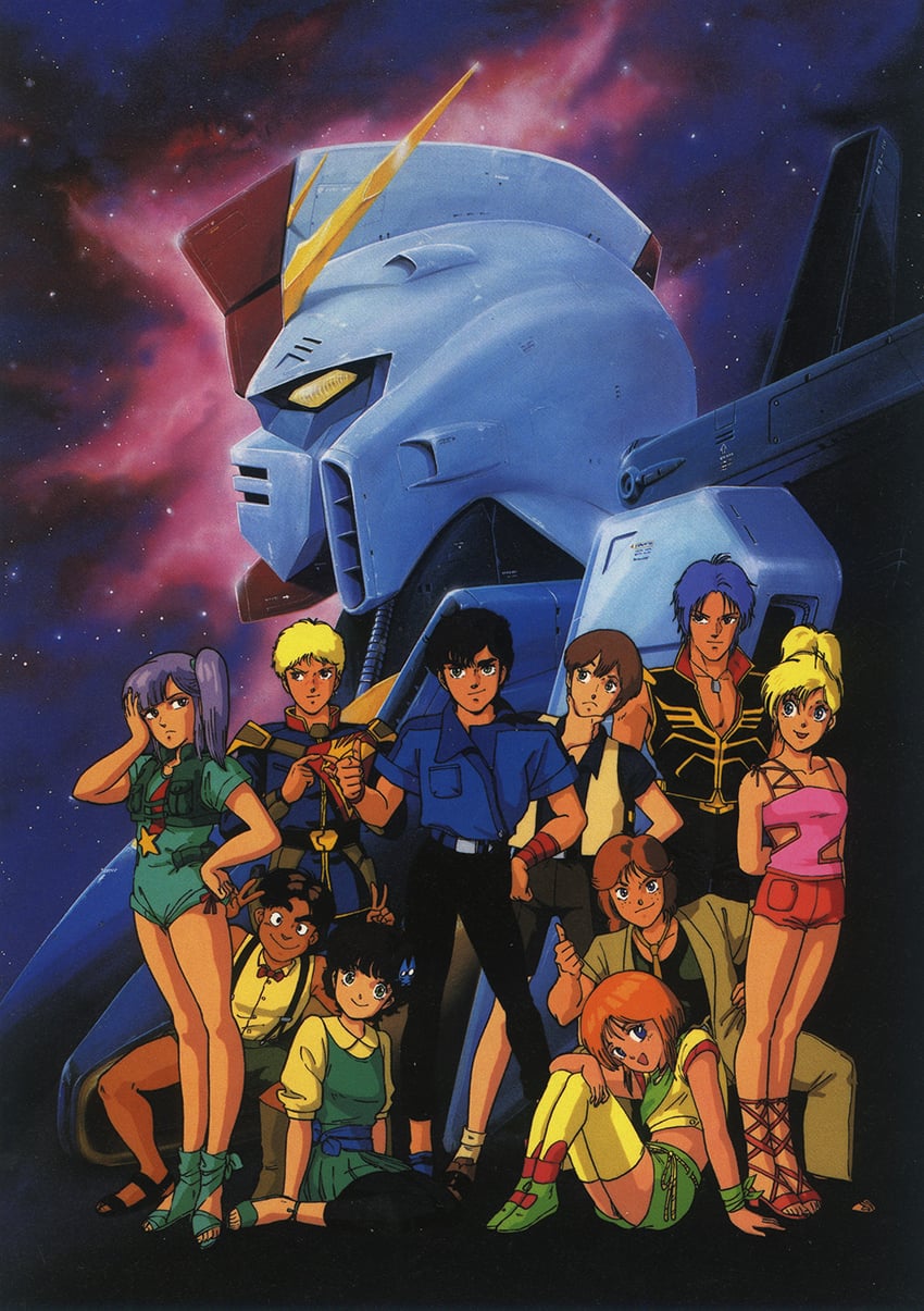elpeo puru, judau ashta, roux louka, zz gundam, elle vianno, and 6 more (gundam and 1 more) drawn by onda_naoyuki
