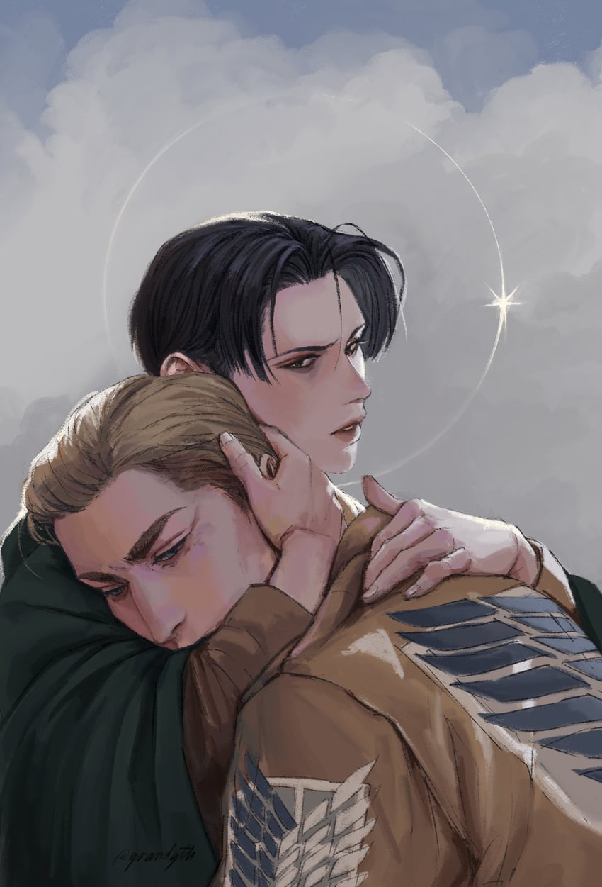 levi and erwin smith (shingeki no kyojin) drawn by grandgth
