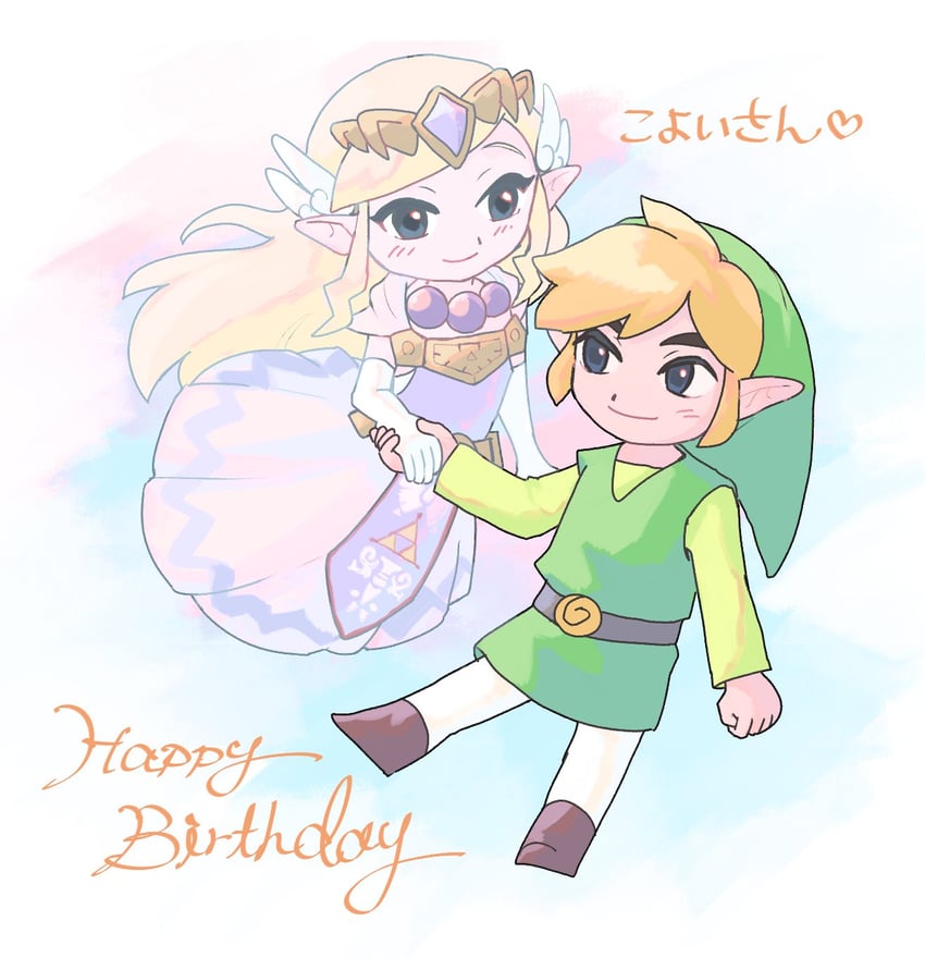 link, princess zelda, toon link, and toon zelda (the legend of zelda and 1 more) drawn by yamori_(yamoooon21)