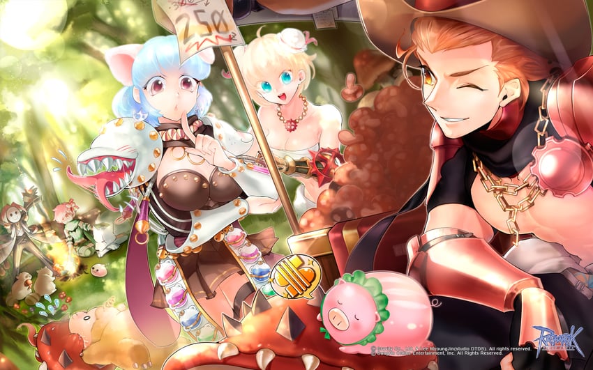 poring, warlock, ranger, sura, genetic, and 4 more (ragnarok online) drawn by oitan
