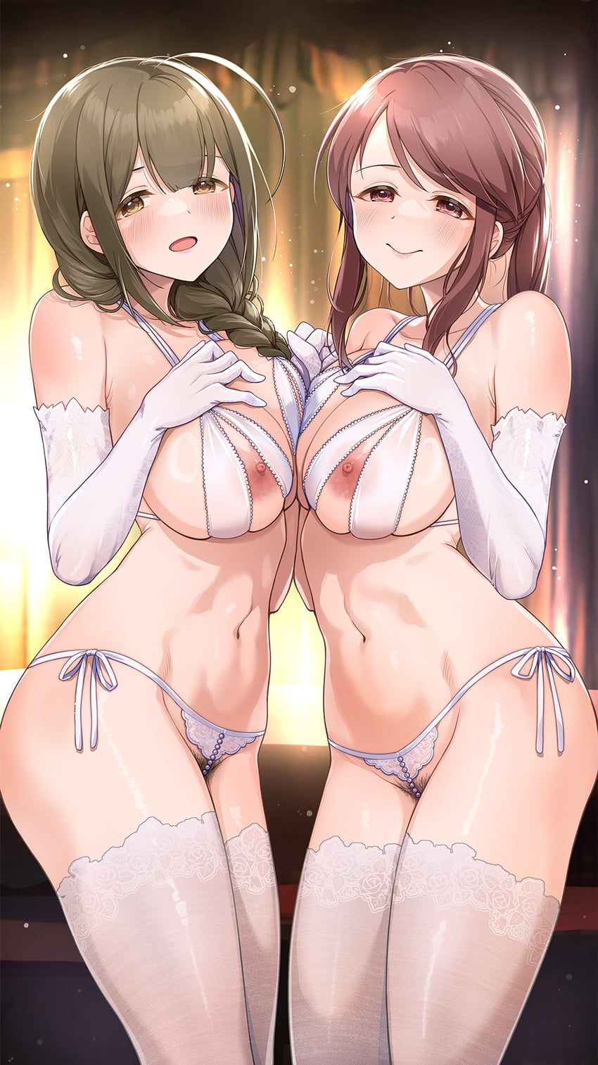kuwayama chiyuki and mifune miyu (idolmaster and 2 more) drawn by mk_(mod0)