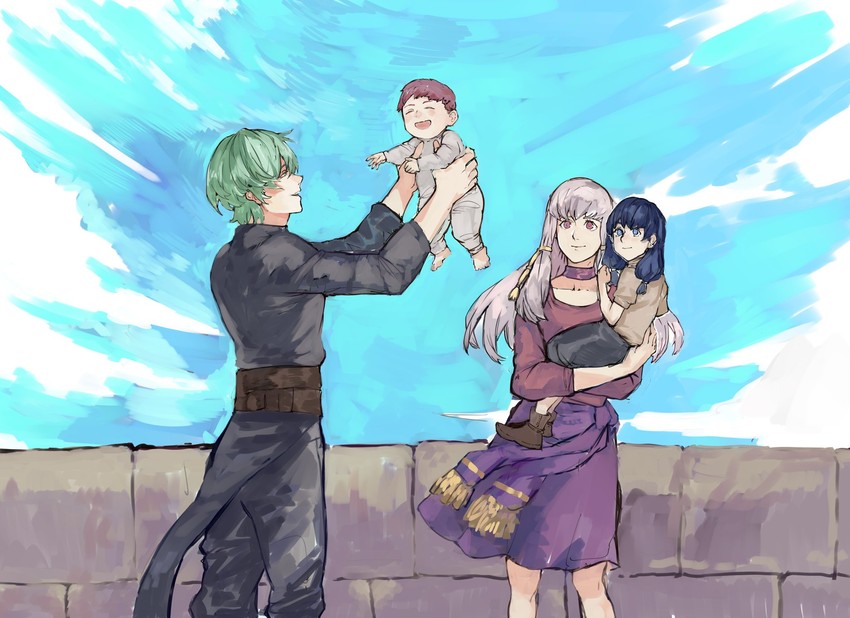 lysithea von ordelia and male byleth (fire emblem and 1 more) drawn by yourfreakyneighbourh