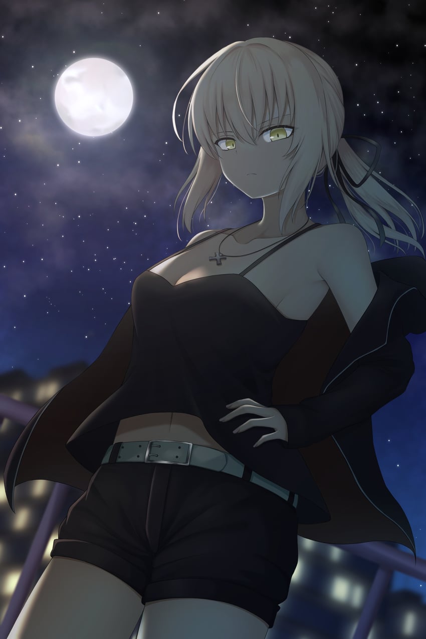 artoria pendragon and saber alter (fate and 1 more) drawn by szl