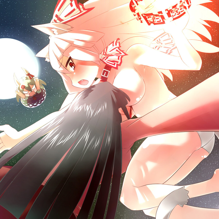 fujiwara no mokou, kamishirasawa keine, houraisan kaguya, and ex-keine (touhou) drawn by blue_vert