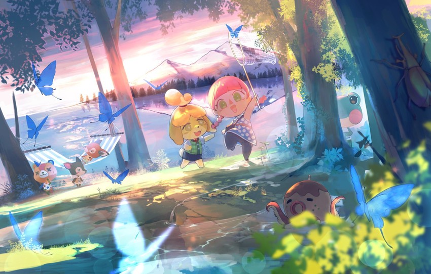 isabelle, villager, beau, stitches, fauna, and 2 more (animal crossing) drawn by fuwaffy