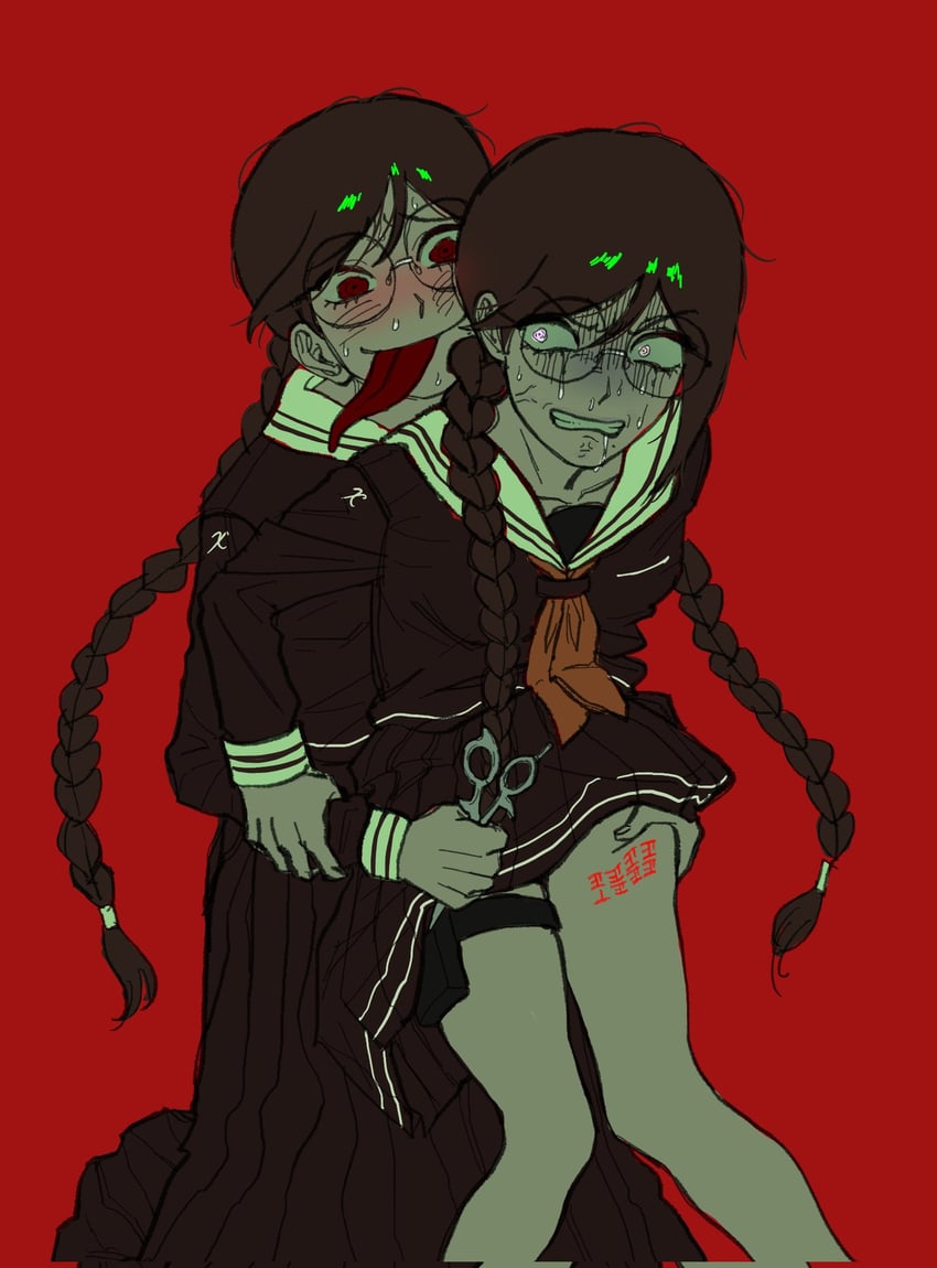 fukawa toko and genocider shou (danganronpa and 1 more) drawn by hamuseutta