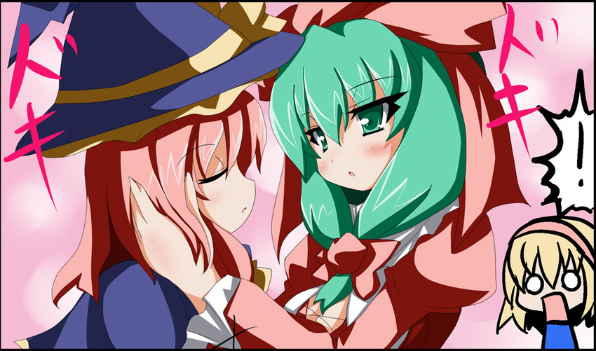 kirisame marisa, alice margatroid, and kagiyama hina (touhou and 1 more) drawn by oborotsuki_kakeru