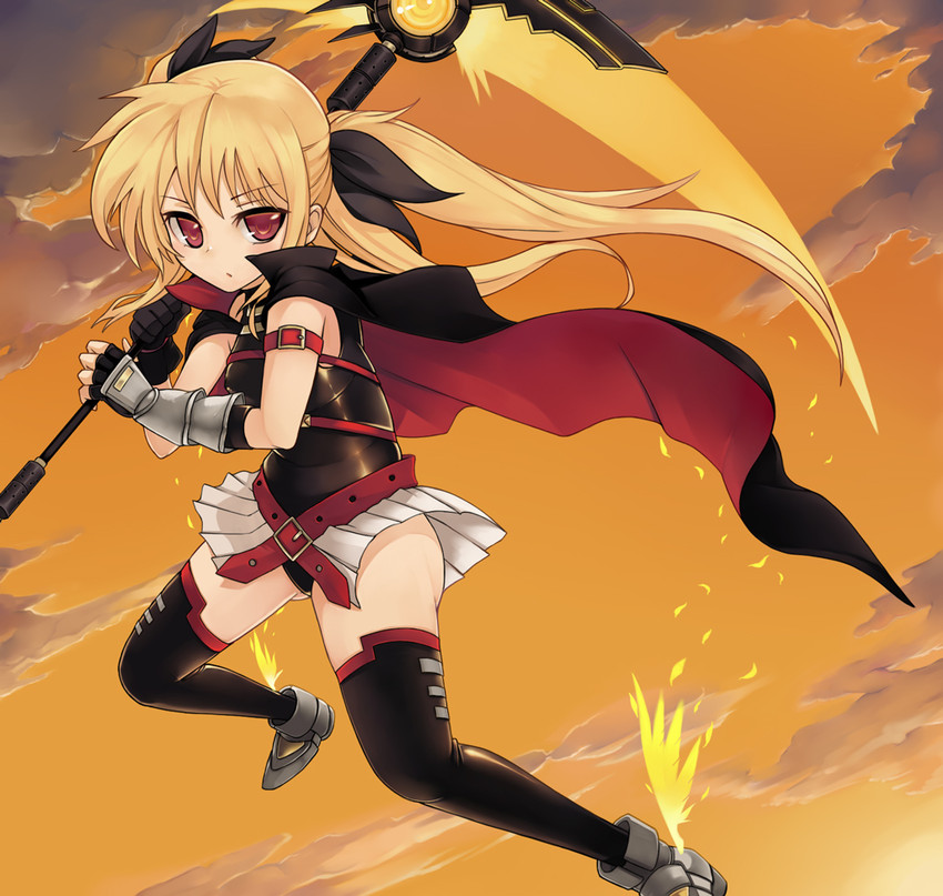 fate testarossa and bardiche (lyrical nanoha and 2 more) drawn by ashita_(2010)