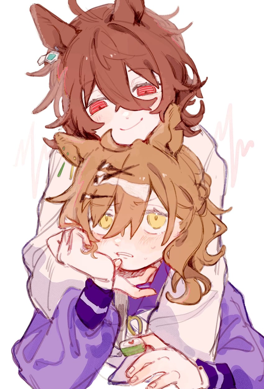 agnes tachyon and jungle pocket (umamusume) drawn by torinoooniku