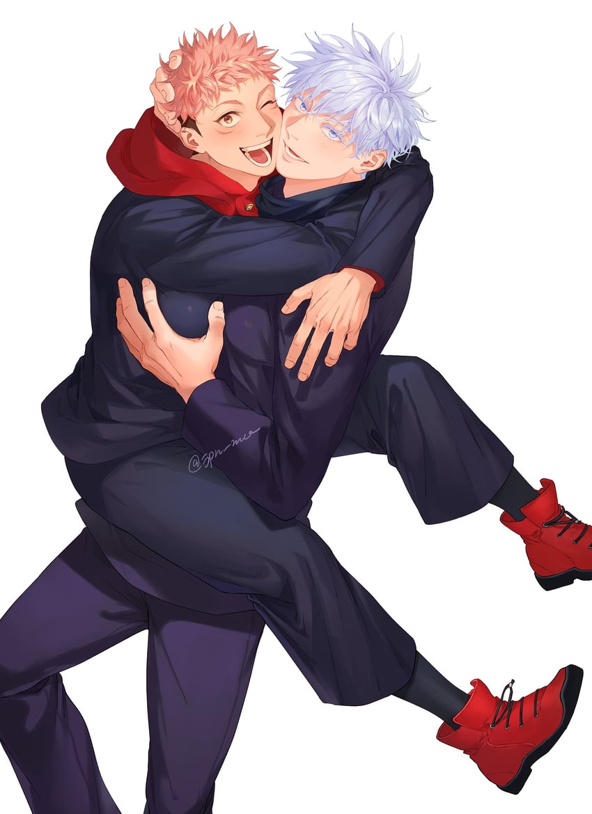 gojou satoru and itadori yuuji (jujutsu kaisen) drawn by ccccc_(jpn_m0)