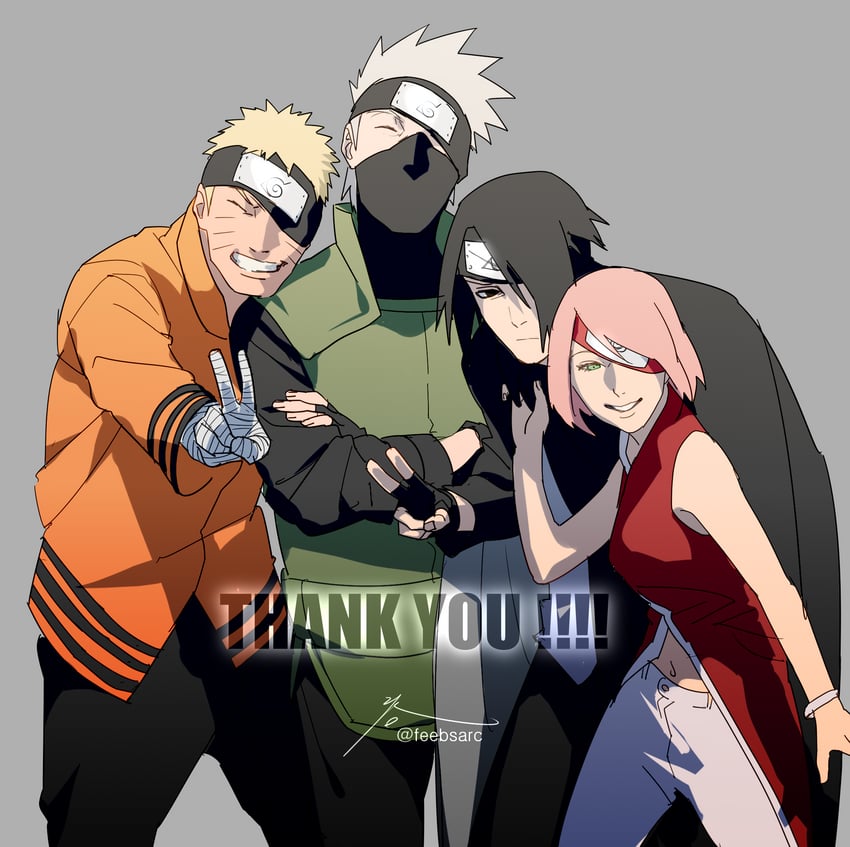haruno sakura, uzumaki naruto, uchiha sasuke, and hatake kakashi (naruto and 1 more) drawn by zifletts