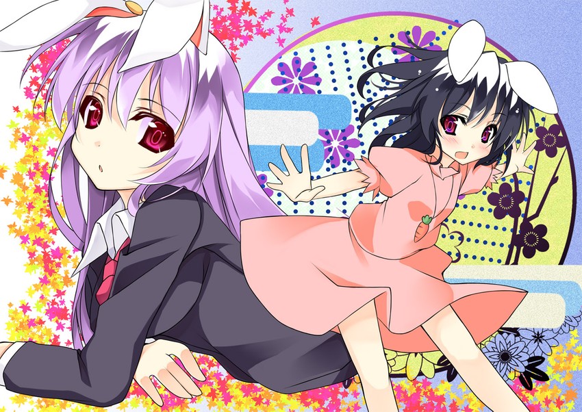 reisen udongein inaba and inaba tewi (touhou) drawn by kusano_(torisukerabasu)