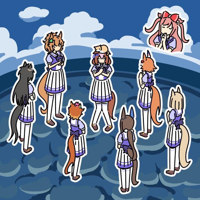 admire vega, agnes digital, t.m. opera o, meisho doto, matikanefukukitaru, and 4 more (umamusume and 2 more) drawn by kashinoki_(koaaski)