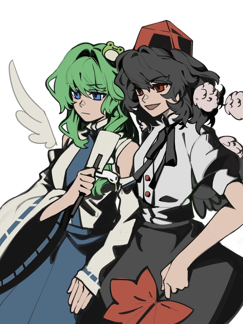kochiya sanae and shameimaru aya (touhou and 1 more) drawn by xian_qishui