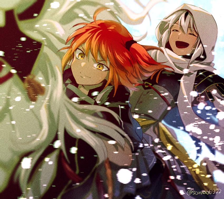 fujimaru ritsuka and nagao kagetora (fate and 1 more) drawn by soraao0322