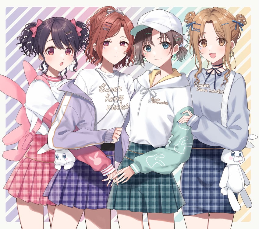higuchi madoka, asakura toru, fukumaru koito, and ichikawa hinana (idolmaster and 1 more) drawn by hinata_(existence)