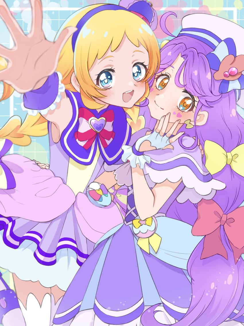 inukai iroha, suzumura sango, cure friendy, and cure coral (precure and 2 more) drawn by shigen_pr