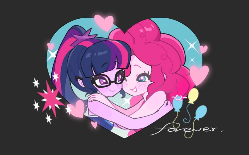 twilight sparkle, pinkie pie, and sci-twi (my little pony and 2 more) drawn by chengzi82020