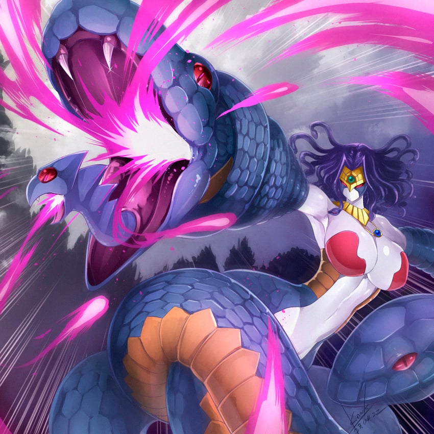 vennominaga the deity of poisonous snakes (yu-gi-oh!) drawn by k.nock