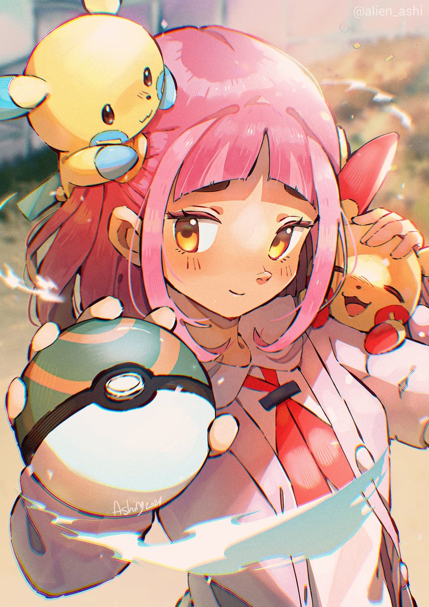 lacey, minun, and plusle (pokemon and 1 more) drawn by alien_ashi