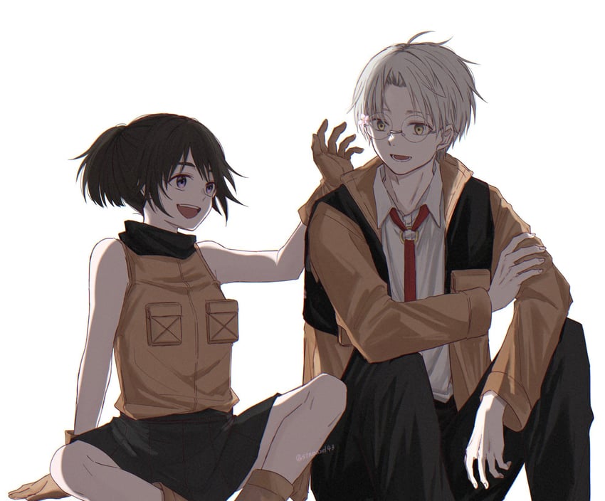 higashi azuma and otta ely (choujin x) drawn by rokuen_skd