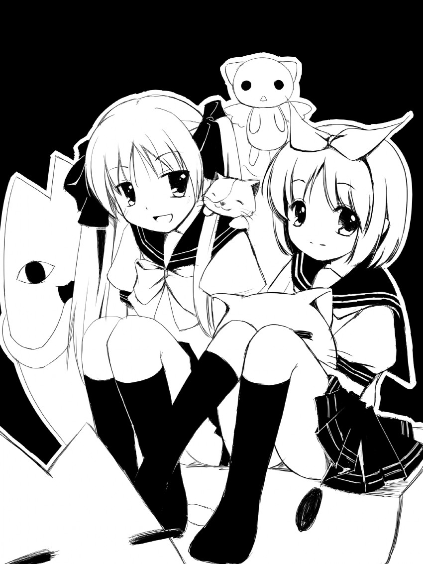hiiragi kagami and hiiragi tsukasa (lucky star) drawn by nekito