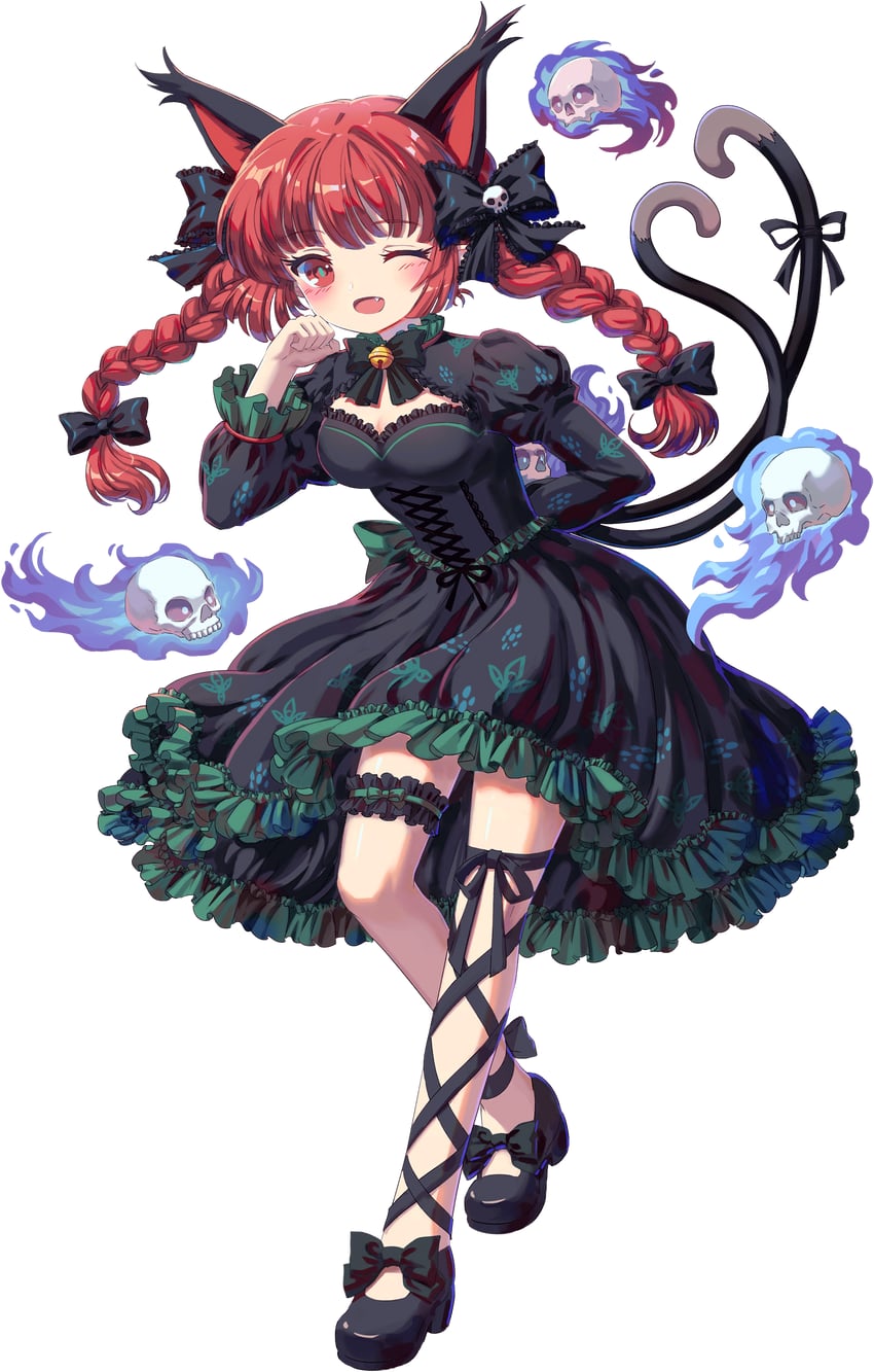 kaenbyou rin (touhou and 1 more) drawn by kumio