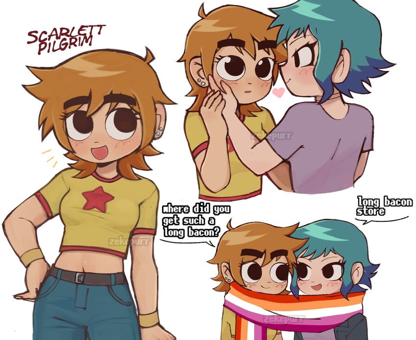 scott pilgrim and ramona flowers (scott pilgrim and 1 more) drawn by zeke_(zekepurr)