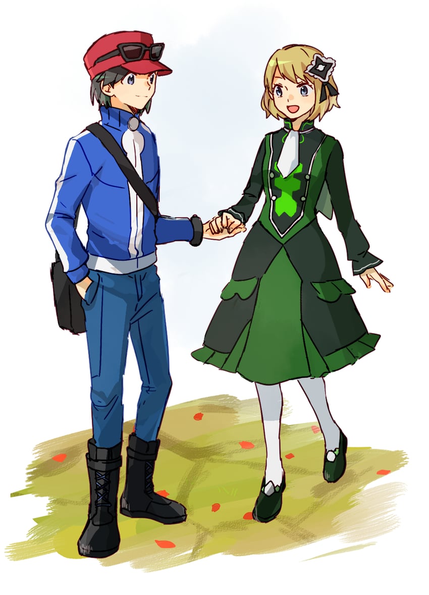 serena and calem (pokemon and 2 more) drawn by hinata_(ryohinata)