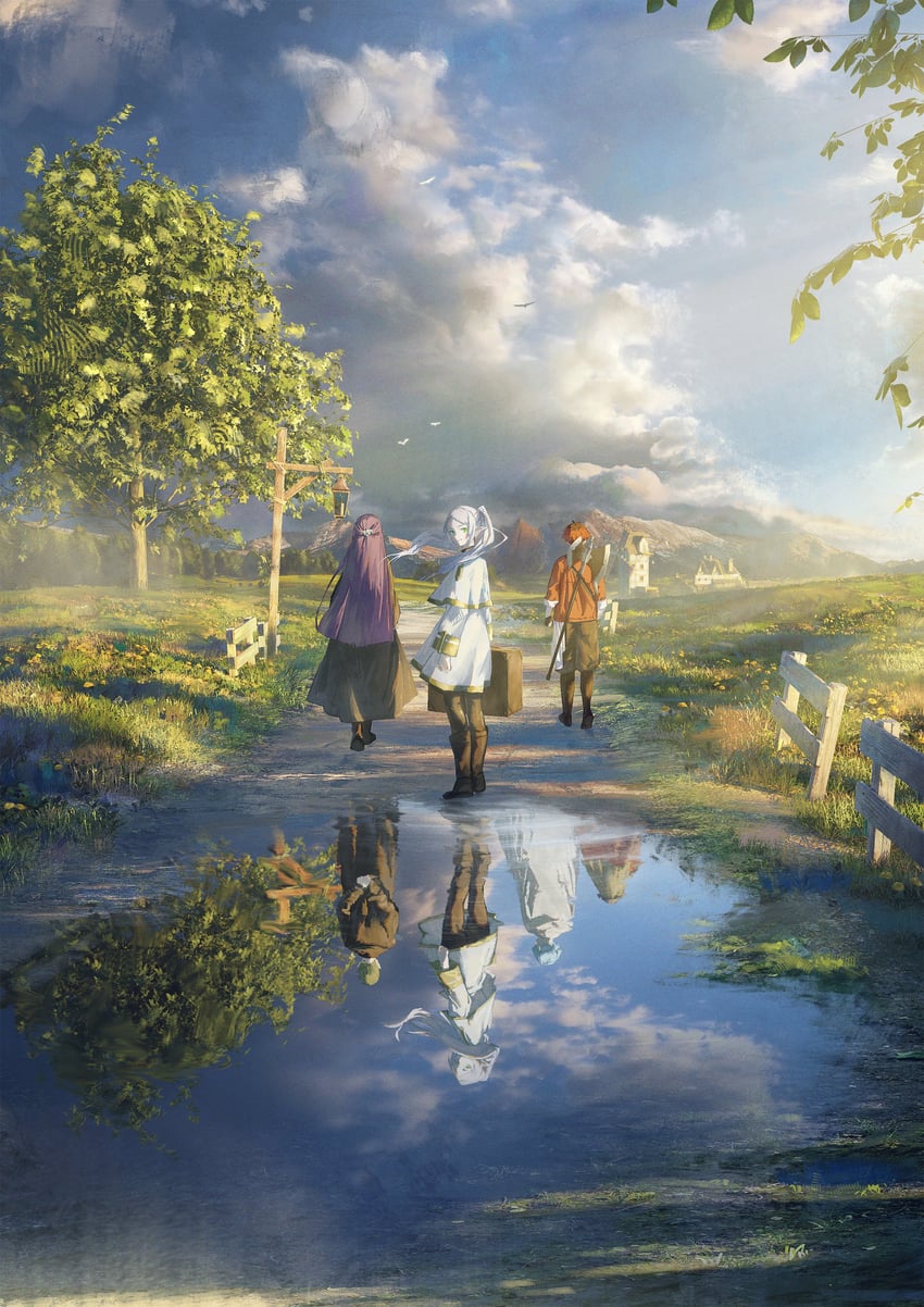 frieren, fern, stark, himmel, eisen, and 1 more (sousou no frieren) drawn by gyoukan_(jfxc)