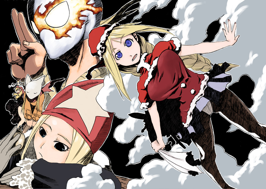agrias oaks, white mage, time mage, and mime (final fantasy and 1 more) drawn by tsukudani_(coke-buta)