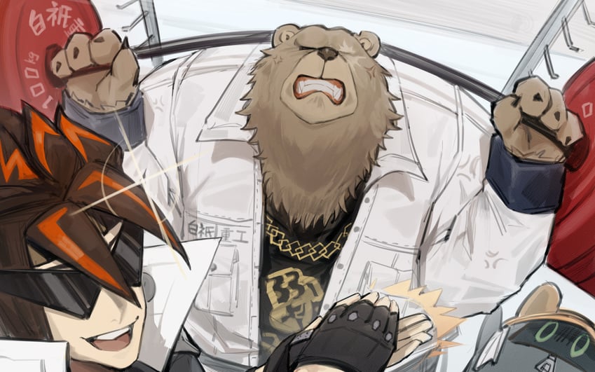 ben bigger, anton ivanov, and safety (zenless zone zero) drawn by dodo_(yatotoyatoto)