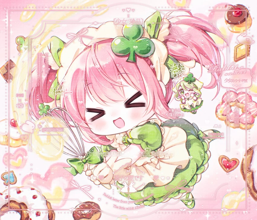 hinamori amu, suu, and amulet clover (shugo chara!) drawn by edora