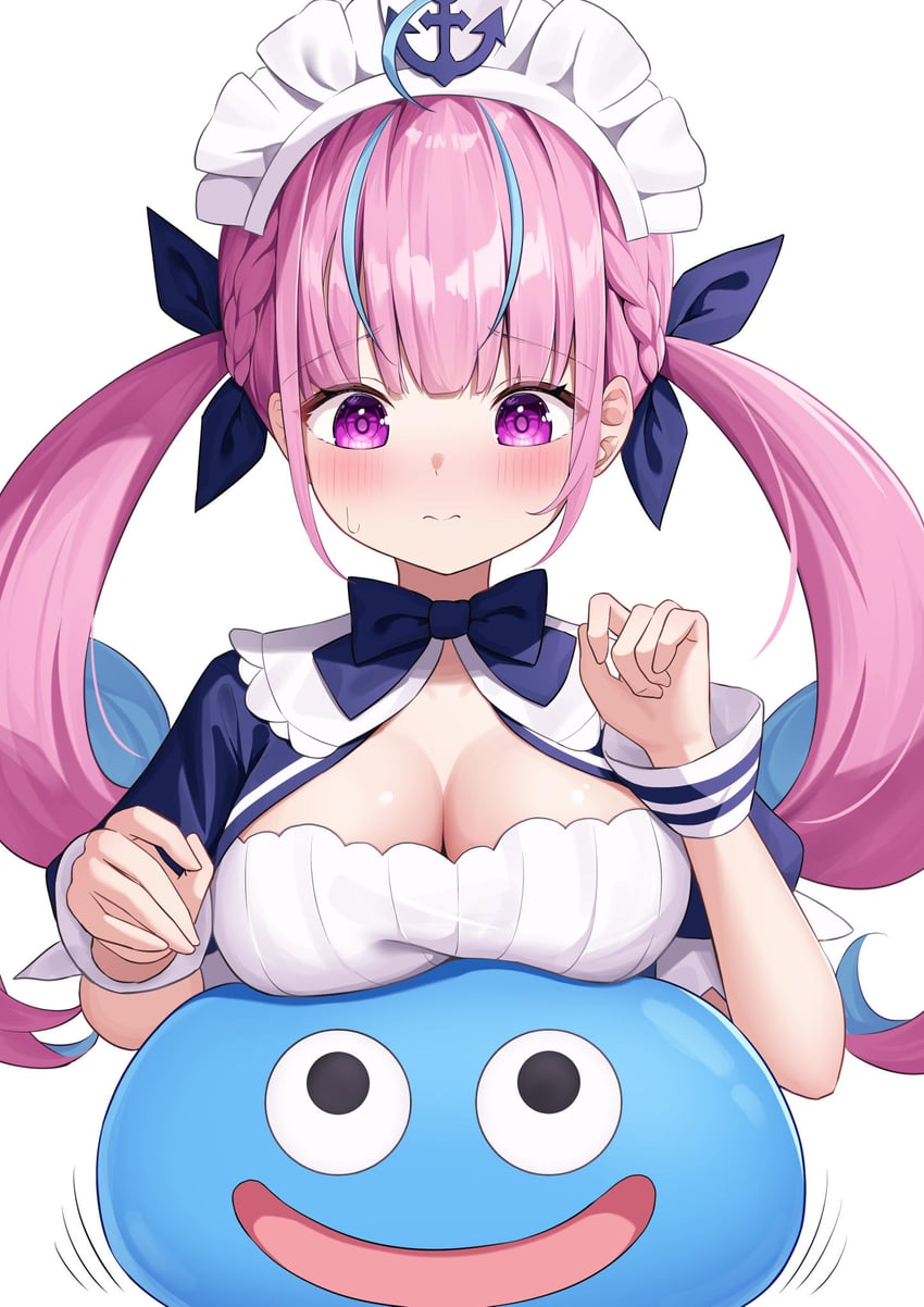 minato aqua and slime (hololive and 1 more) drawn by kag_tsukimi