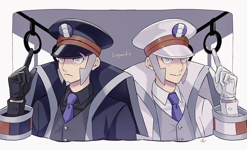 ingo and emmet (pokemon and 1 more) drawn by mamezara_(sakizuke)