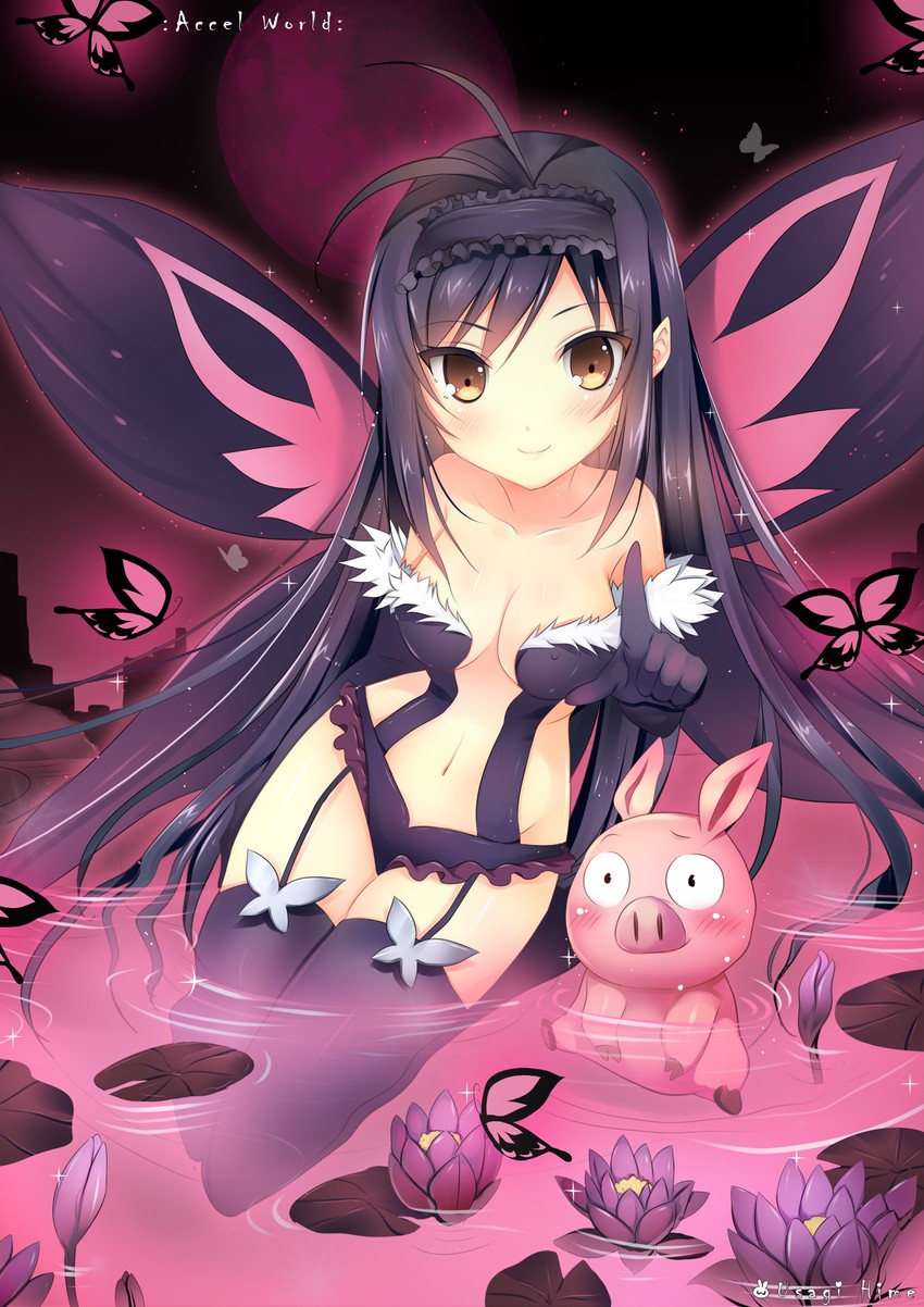 kuroyukihime and arita haruyuki (accel world) drawn by usagihime