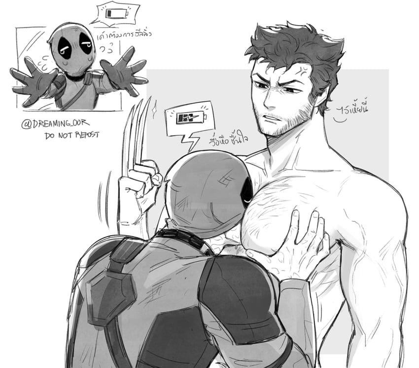 wolverine and deadpool (marvel and 4 more) drawn by dreaming_oor