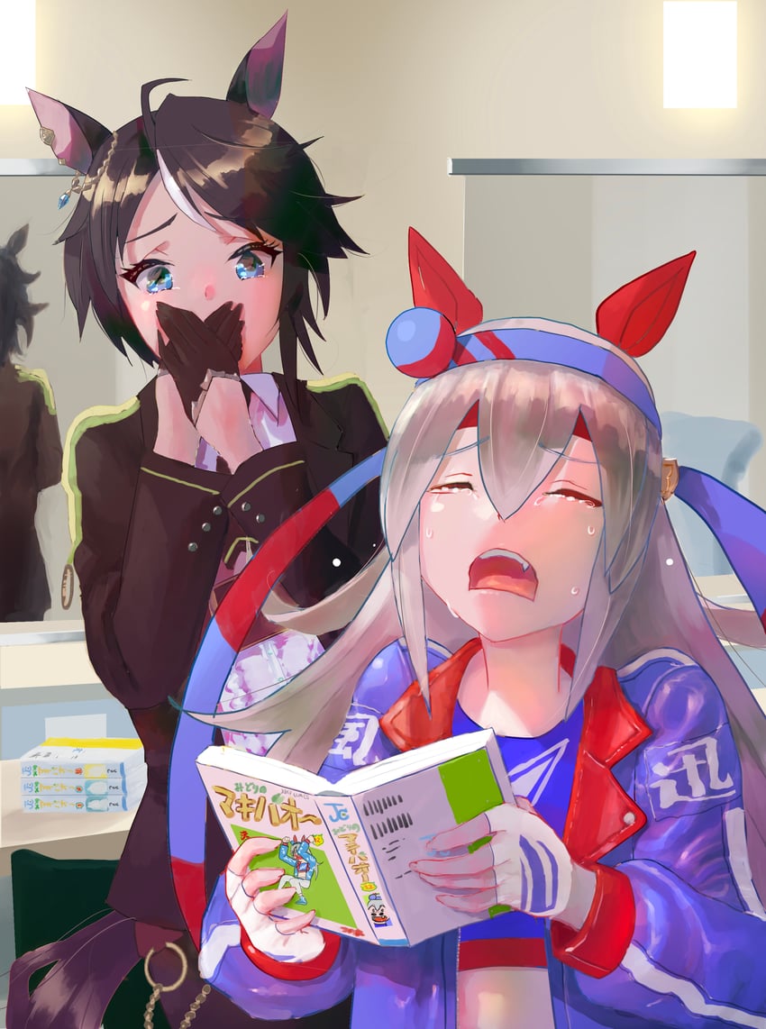tamamo cross and fuji kiseki (umamusume and 2 more) drawn by no_uwazumi