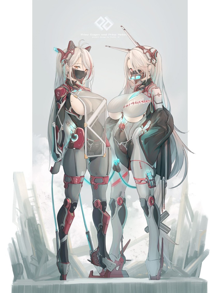prinz eugen and prinz heinrich (azur lane) drawn by yusha_m